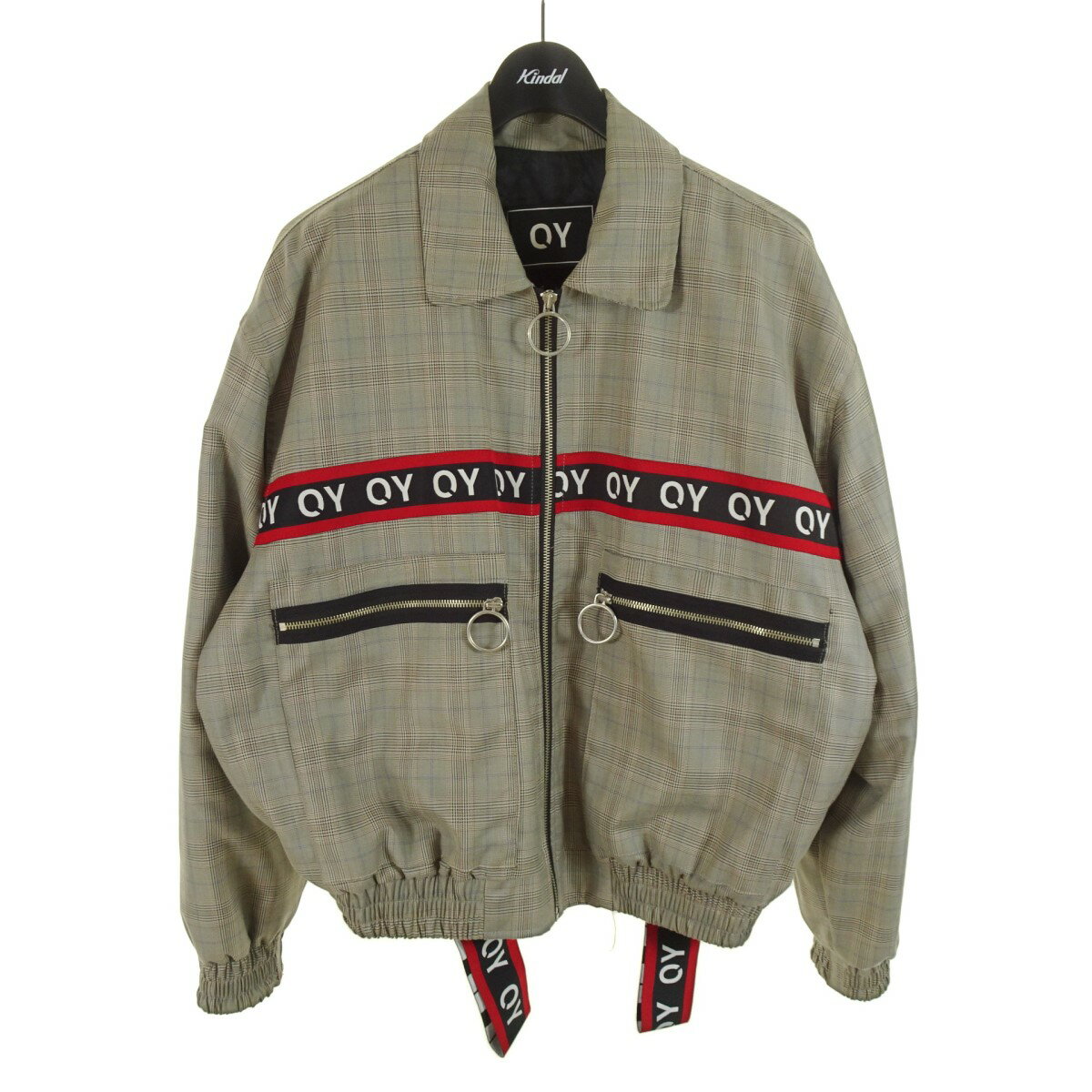 【中古】OYBOMBER JACKET 17AW グレー×ブラウン サイズ：-【価格見直し】