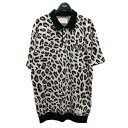 【中古】WACKO MARIA　LEOPARD KNIT JAQUARD POLO SHIRT 23SS ブラウン×ベージュ サイズ：XL 【050823】（ワコマリア）