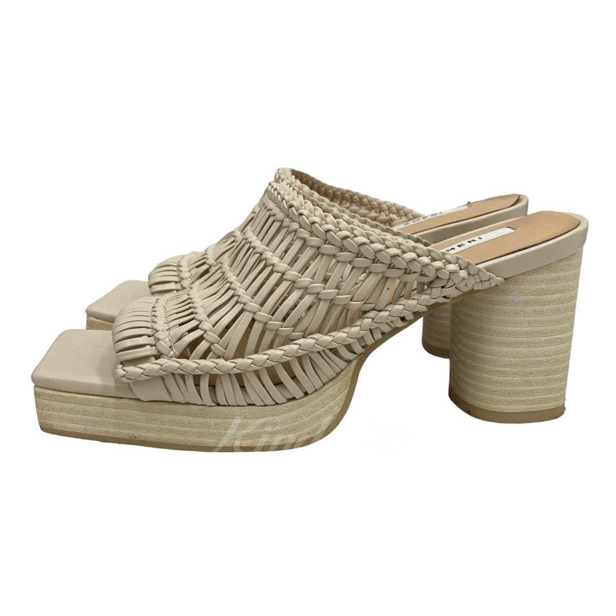 【中古】Ameri VINTAGEFAKE LEATHER BRAIDED SANDAL サンダル 01211260790 ベージュ サイズ：M【価格見直し】 2