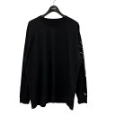 【中古】YOHJI YAMAMOTO pour homme×NEW ERA　YY Signature LOGO Long sleeve T-shirt ロゴプリントTシャツ ブラック サイズ：XXL 【090823】（ヨウジヤマモトプールオム×ニューエラ）