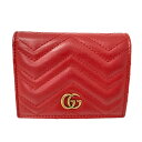 【中古】GUCCIGGマーモント 二つ折り財布 443125 レッド サイズ：-【価格見直し】 1