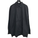 【中古】1piu1uguale3「BIG SHIRTS」ロゴ刺繍ビッグシャツ ブラック サイズ：5【価格見直し】