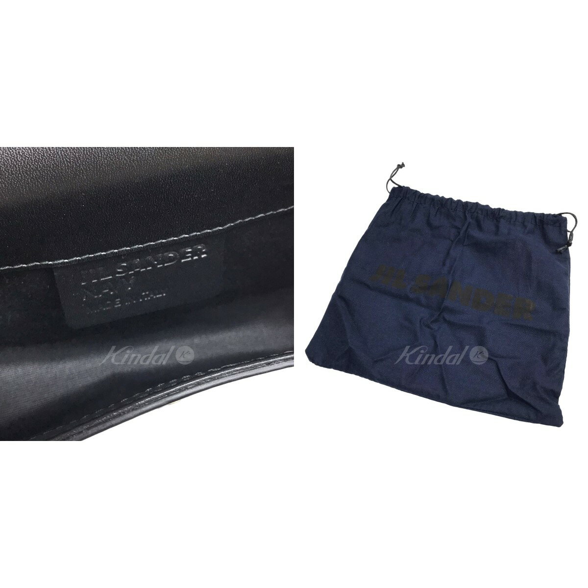 【中古】JIL SANDER NAVYバイカラーポーチ ベージュ×ブラック【価格見直し】 3