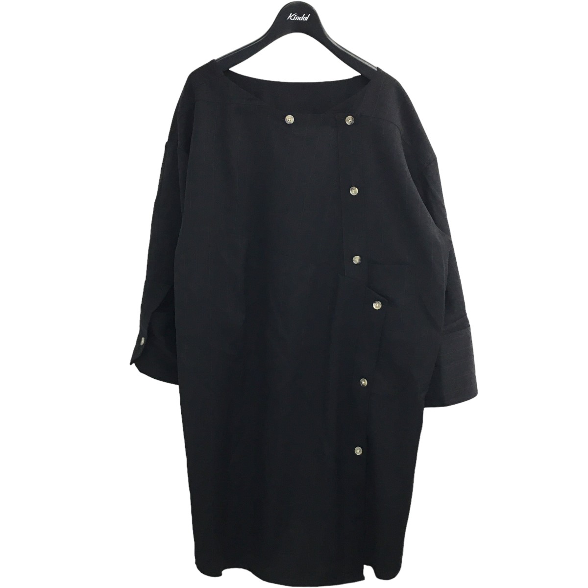 MARINA YEE「MY DRESS-SHIRT／PINSTRIPE」ピンストライプシャツ ブラック サイズ：S1