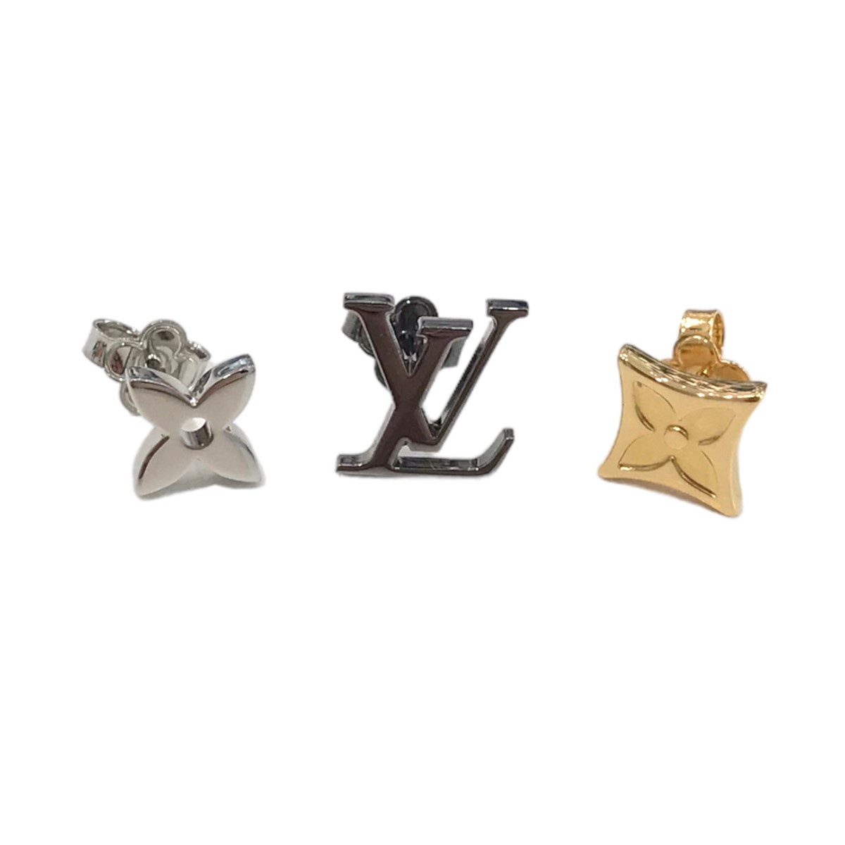 【中古】LOUIS VUITTON　M00530 ピアス・LV インスティンクト シルバー×ゴールド 【220823】（ルイヴィトン）のサムネイル