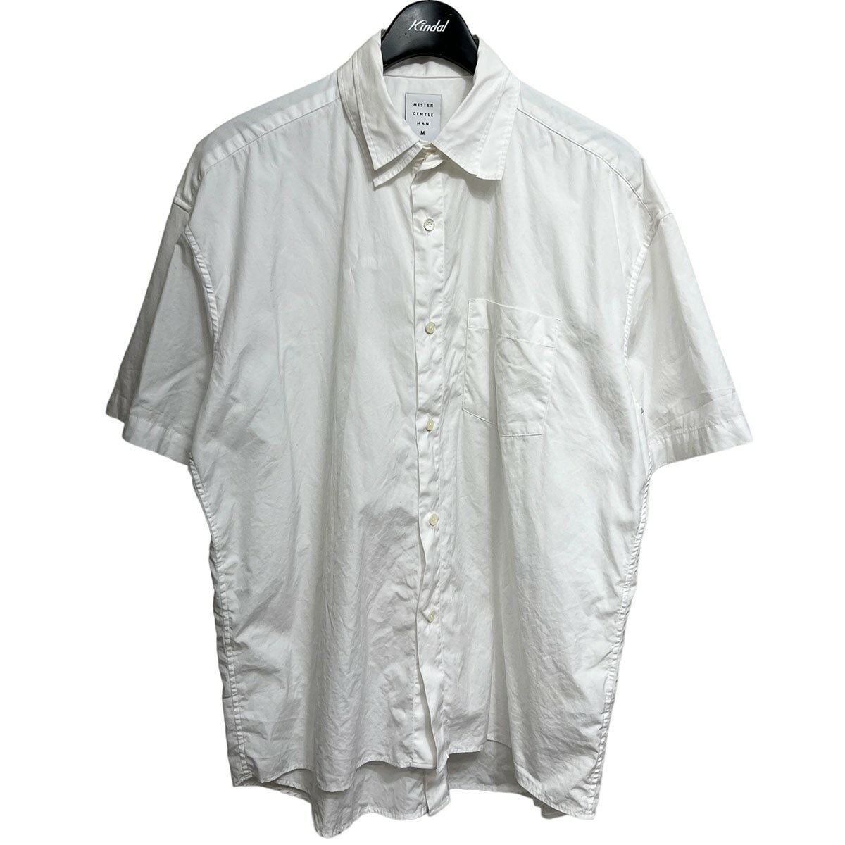 【中古】MR．GENTLEMAN　DOUBLE FRONT S／S SHIRT レイヤード半袖シャツ ホワイト サイズ：M 【220823】（ミスタージェントルマン）