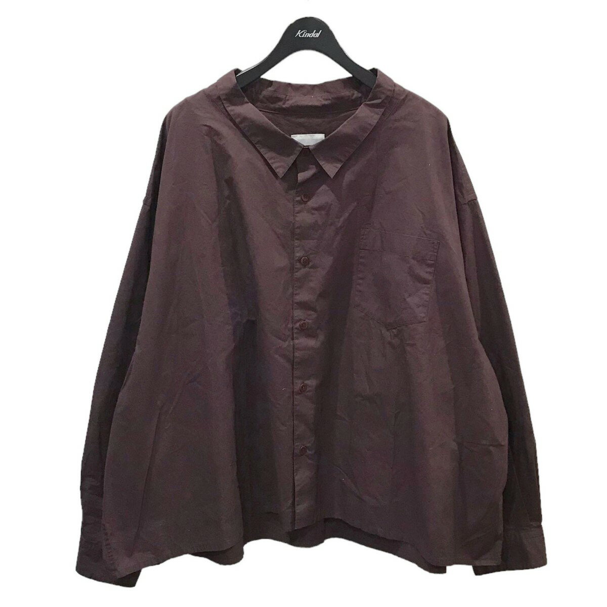 【中古】WhoWhatワイドシルエットシャツ 5XL SHIRT エンジ サイズ：-【価格見直し】