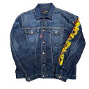 【中古】DSQUARED2LOGOED SLEEVE OVER JEAんDENIM JACKET インディゴ サイズ：L【価格見直し】