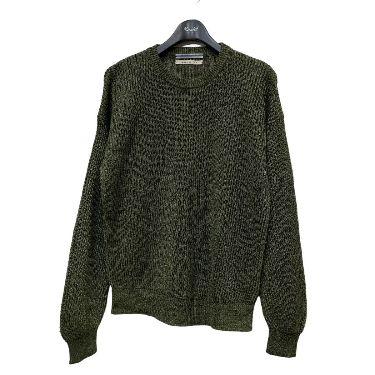 Crista seya20SS「WASHI PAPER SWEATER」和紙ペーパーニットセーター カーキ サイズ：M