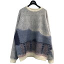 【中古】SON OF THE CHEESE2021AW 「WATER KNIT」モヘアニット グレー×ブルー サイズ：L【価格見直し】