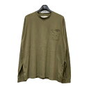 【中古】STUDIO NICHOLSON　｢LONG SLEEVE PATCH POCKET T-SHIRT｣ロングスリーブTシャツ オリーブ サイズ：M 【080923】（スタジオニコルソン）