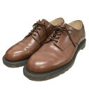 【中古】foot the coacher　｢S．S．SHOES｣プレーントゥシューズ ブラウン サイズ：71／2 【100923】（フットザコーチャー）