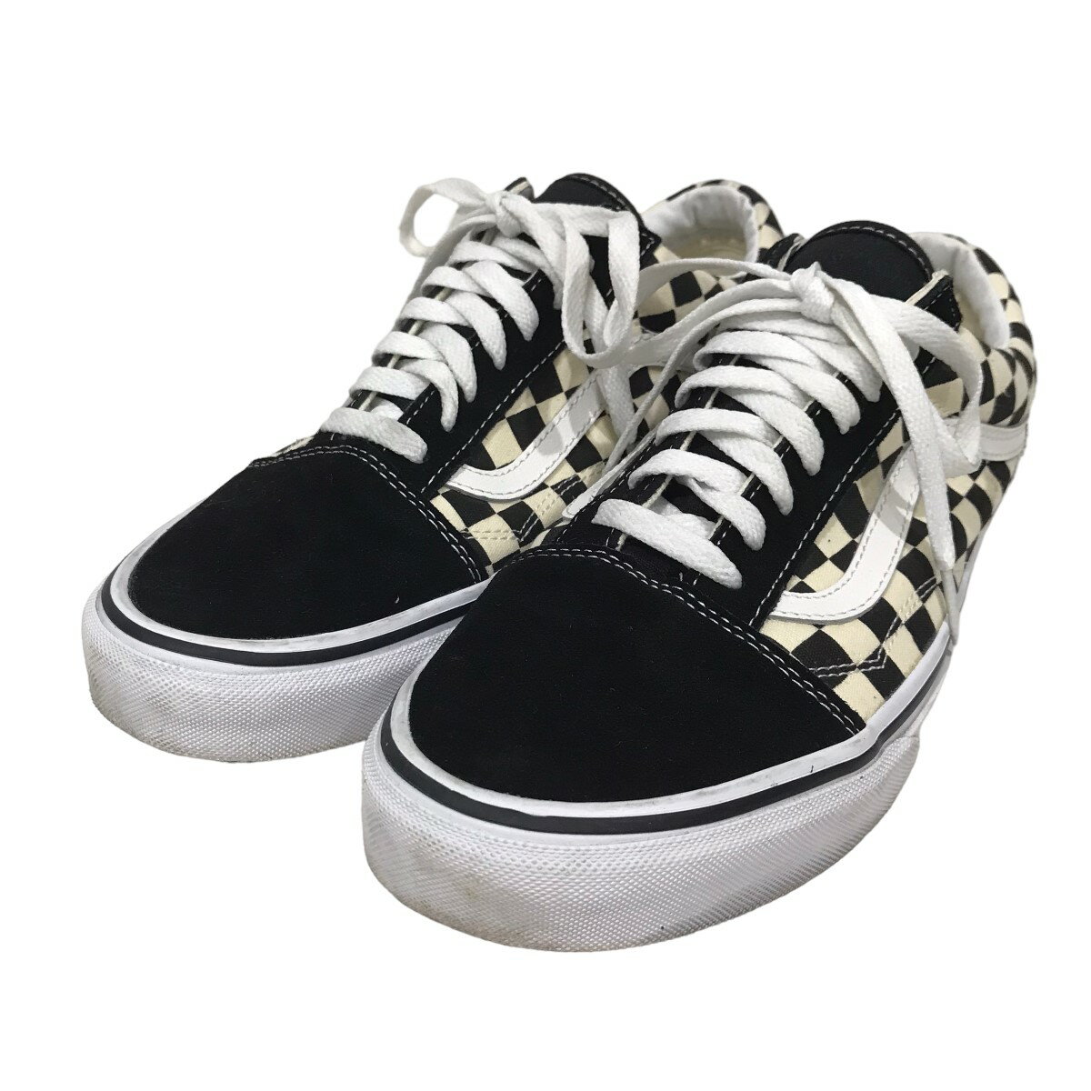 【中古】VANS　チェッカーフラッグ柄スニーカー OLD SKOOL オールドスクール 500714 ブラック・ホワイト サイズ：US9．5(27．5cm) 【120923】（バンズ）のサムネイル