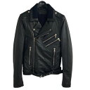 【中古】BALMAIN HOMME15AW ｢classic biker jacket｣ レザーライダースジャケット ブラック サイズ：44【価格見直し】