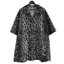 【中古】mastermind japan　sample ｢Logo Leopard Print Shirt｣ベロアシャツ グレー サイズ：XL 【130923】（マスターマインドジャパン）