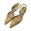 【中古】MANOLO BLAHNIK　ヒールパンプス ベージュ サイズ：35 1／2 【180923】（マノロブラニク）