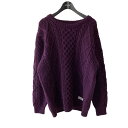 【中古】WACKO MARIA21AW FISHERMAN’S SWEATER ニット パープル サイズ：L【価格見直し】