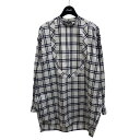 【中古】HYKE　BIBFRONT SHIRT バンドカラーシャツ 202-15116 グレー サイズ：1 【240923】（ハイク）