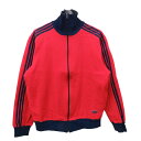 【中古】adidasトレフォイル トラックジャケット 西ドイツ デサント製 ADS-3F レッド×ネイビー サイズ：4【価格見直し】