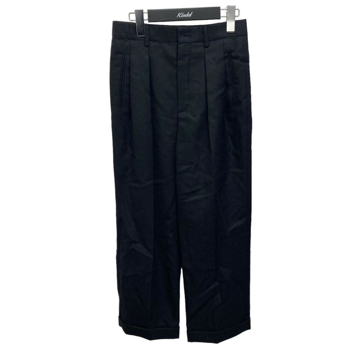 【中古】SAINT LAURENT PARIS　DOUBLE-PLEATED 2 POCKET VIRGIN WOOL PANTS パンツ ブラック サイズ：34 【300923】（サンローランパリ）