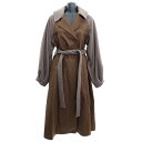 【中古】I am切替コート VOLUME TUCK WOOL TRENCH COAT　01200305030050 ブラウン サイズ：Free【価格見直し】