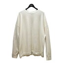 【中古】ATON　オーバーサイズスウェット NATURAL DYE URAKE ホワイト サイズ：6／L 【071023】（エイトン）