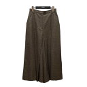 【中古】Maison Martin Margiela WIDE PANTS プリーツチェックワイドパンツ ブラウン サイズ:40 【091023】(メゾンマルタ...