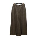 【中古】Maison Martin Margiela　WIDE PANTS プリーツチェックワイドパンツ ブラウン サイズ：40 【091023】（メゾンマルタンマルジェラ）