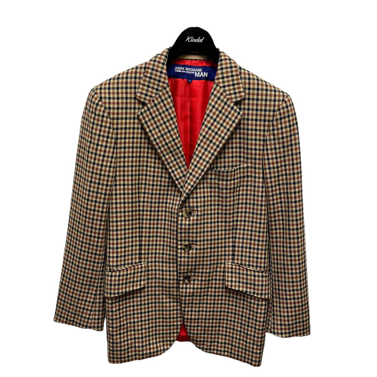 【中古】JUNYA WATANABE CdG MAN立体裁断テーラードジャケット ブラウン サイズ:L【価格見直し】