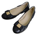 【中古】COLE HAAN リボンバレエシューズ ブラック サイズ:7 1/2 【131023】(コールハーン)(4)