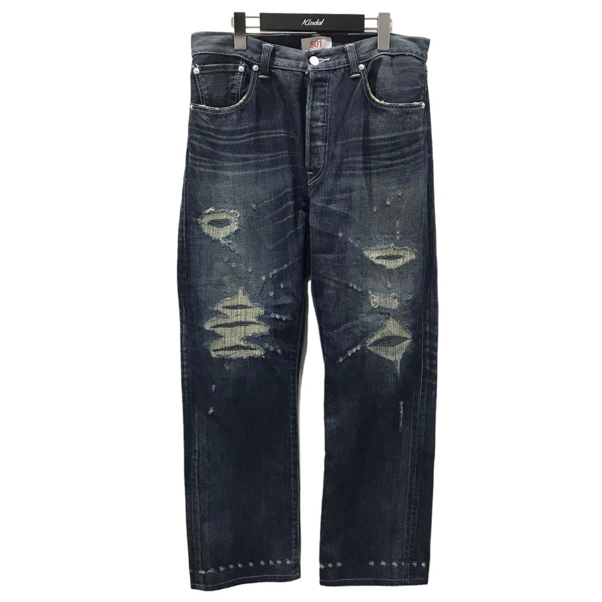 【中古】LEVI’S　ダメージリペア加工デニムパンツ 501 08501-01 インディゴ サイズ：W34×L32 【151023】（リーバイス）のサムネイル
