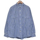 【中古】Porter Classic　ROLL UP GINGHAM CHECK SHIRTS　ギンガムチェックシャツ ブルー×ホワイト サイズ：L 【171023】（ポータークラシック）