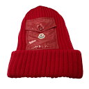 【中古】MONCLER　BERRETTO Ribbed Beanie Hat W／ Flap Poc ...