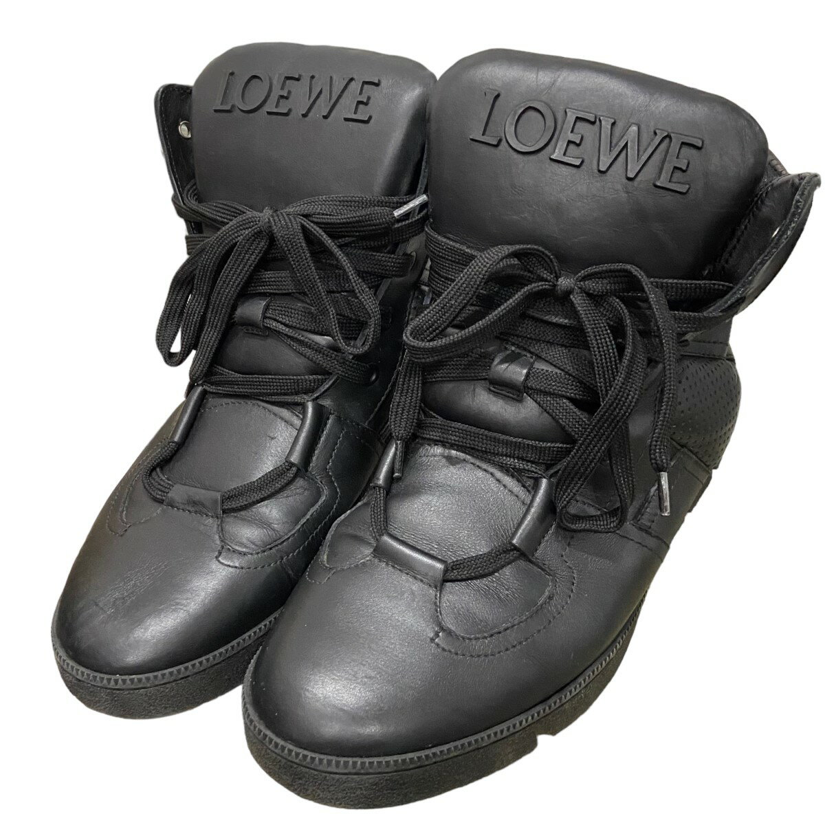 【中古】LOEWE　ハイカットスニーカー ブラック サイズ：40 【181023】（ロエベ）