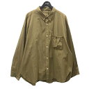 【中古】refomed　長袖シャツ WRIST PATCH WIDE SHIRT リストパッチワイドシャツ オリーブ サイズ：3 【191023】（リフォメッド）