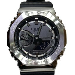 【中古】CASIO　G-SHOCK　メタルカバード GM-2100 腕時計 シルバー×ブラック 【201023】（カシオ ジーショック）