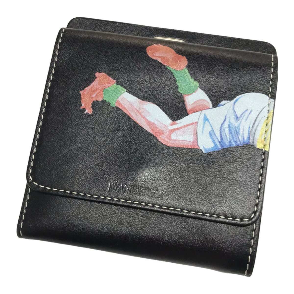 【中古】J．W．Anderson×POL ANGLADA「Triford Wallet with Strap」ストラップウォレット ブラック【価格見直し】