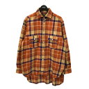 【中古】NIGEL CABOURN　グランパシャツ チェックシャツ 8045-00-10007 オレンジ サイズ：50 【241023】（ナイジェルケーボン）