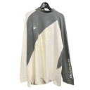 【中古】1piu1uguale3 GOLF　｢L／S MOCK NECK DIAGONAL｣モックネックカットソー グレー×ホワイト サイズ：VI 【241023】（ウノピゥウウノウグァーレトレゴルフ）