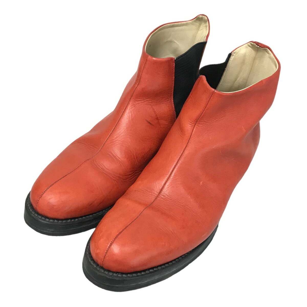 【中古】SUNSEA｢ONE SIDE GORE BOOTS｣ワンサイドゴアブーツ レッド サイズ：4【価格見直し】