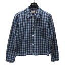 【中古】UNION SUPPLY　チェック柄シャツ PALAKA CHECK SHIRT BLOUSE US13487 ブルー・ホワイト サイズ：14　1／2 【251023】（ユニオンサプライ）