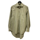 【中古】NIGEL CABOURN　｢DETACHABLE COLLAR SHIRT STRIPE｣付け襟ストライプシャツ グレー×ベージュ サイズ：46 【251023】（ナイジェルケーボン）