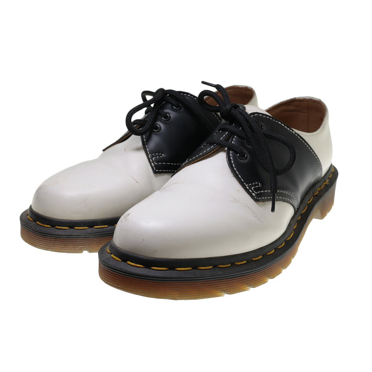 【中古】Dr．Martens×COMME des GARCONS COMME des GARCONSMADE IN ENGLAND 3ホールシューズ 14439101 ホワイト×ブラック サイズ：UK4(23cm)【価格見直し】