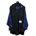 【中古】Maison MIHARA YASUHIRO23SS Back Covered Shirt シャツジャケット ブラック×ネイビー サイズ：44【価格見直し】