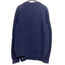 【中古】Maison Martin Margiela10　15SS Dameged Cotton Knit Cardiganダメージニットカーディガン ネイビー サイズ：S(オーバーサイズ) 【011123】（メゾンマルタンマルジェラ 10）