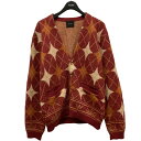 【中古】Taiga Igari　22AW 「Diamond V-neck Sweater」 ダイヤモンドモヘア混Vネックカーディガン ブラウン サイズ：M 【111123】（タイガイガリ）