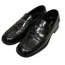 【中古】PRADA　ブラッシュドレザー三角プレートローファー 2DB195 ブラック サイズ：9 【151123】（プラダ）