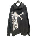 【中古】WTAPS×NEIGHBORHOOD 19AW ｢RIPPER HOODED SWEATSHIRT｣バックプリントプルオーバーパーカー チャコールグレー サイズ：X02 【171123】（ダブルタップス×ネイバーフッド）