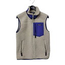 【中古】patagonia16AW M’s Classic Retoro-X Vest クラシックレトロX フリースベスト アイボリー×ブルー サイズ：XS【価格見直し】