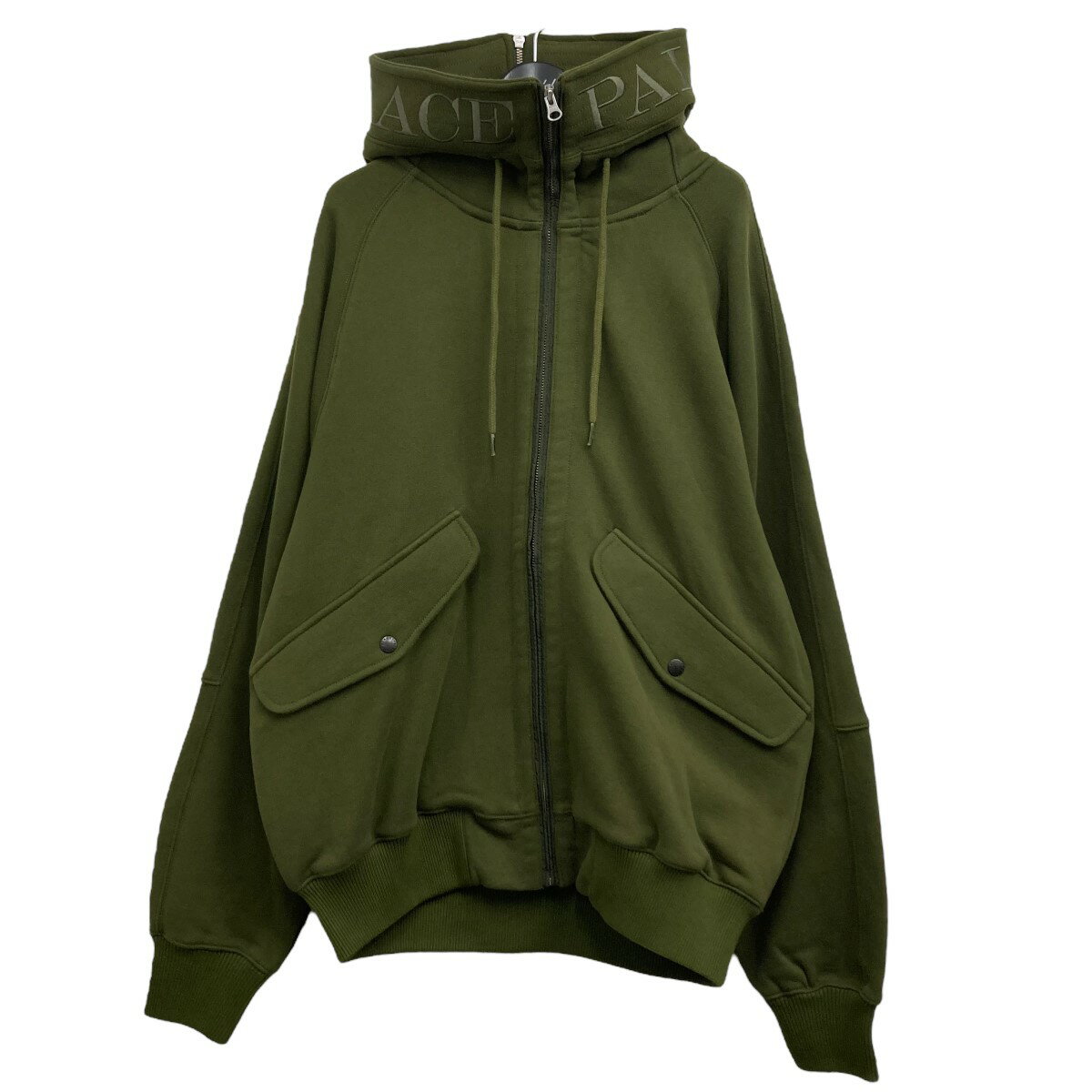 PALACE　2023AW ｢SPLIT HOOD BOMBER SWEAT｣ジップパーカー オリーブ サイズ：L （パレス）